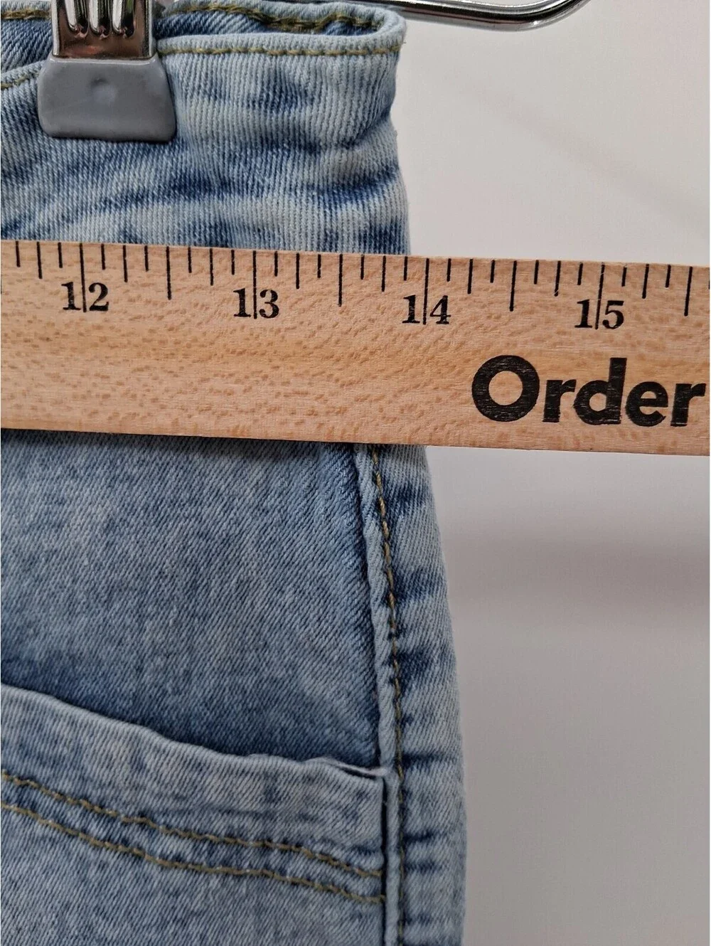 Your Cute Jeans Women 7 Light Blue Denim Acid Wash Mid Rise Stretch Cargo Casual